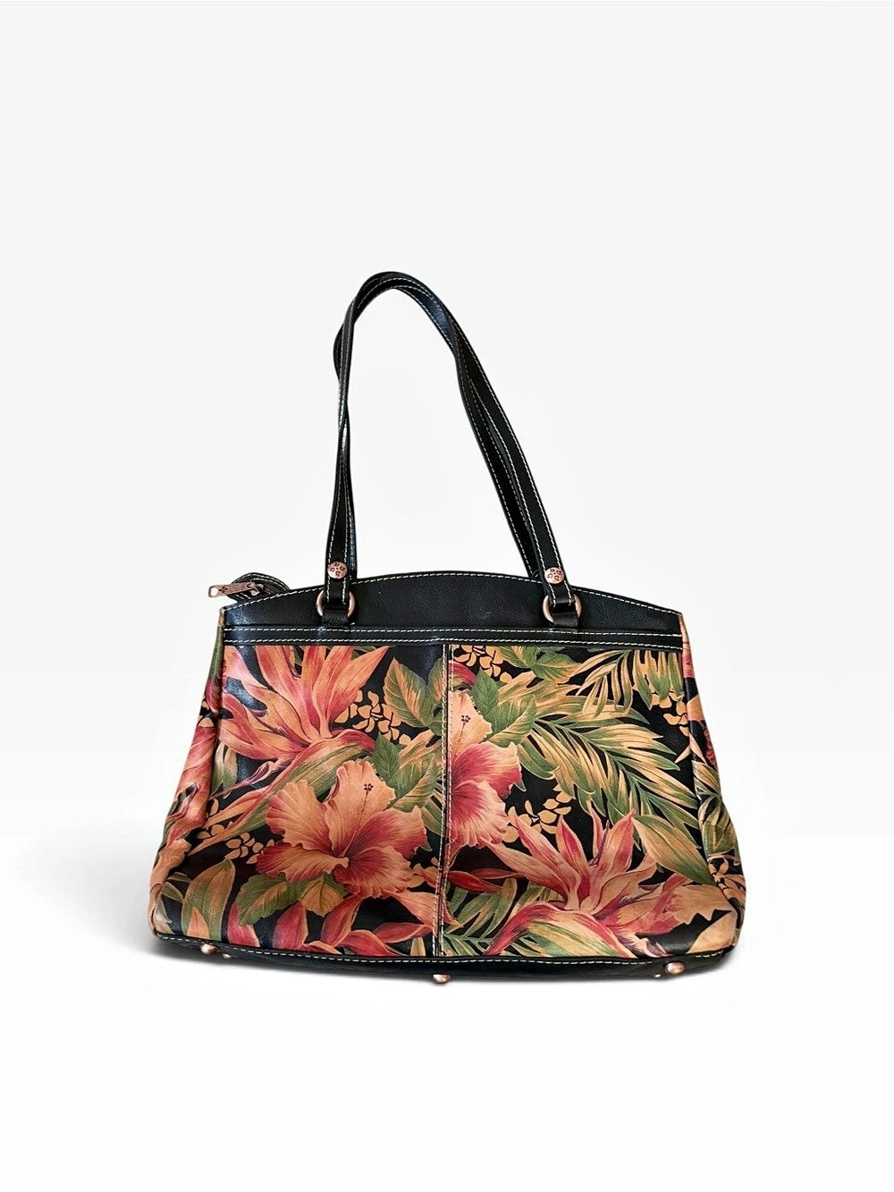 Patricia Nash Poppy Tropical Floral Tote in Black & Multicolor Leather - Picture 2 of 12